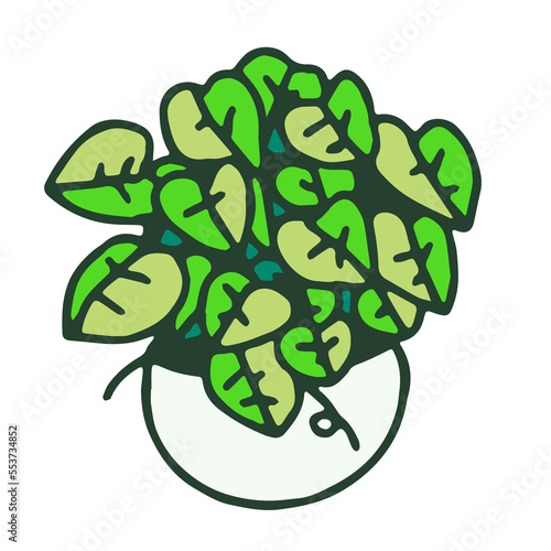 cute doodle plant clipart. Colorful planning decoration.