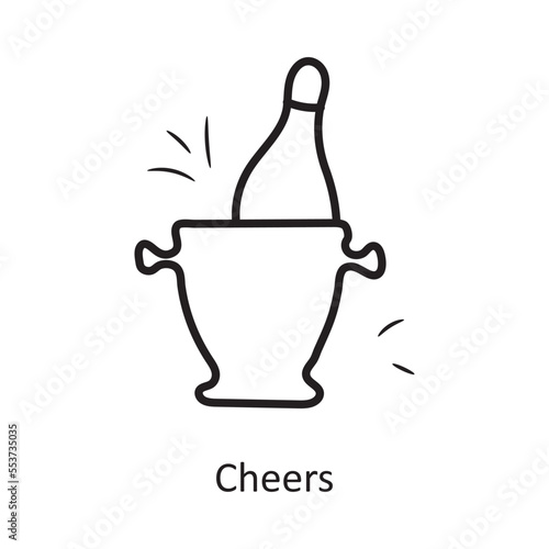 Cheers vector outline Icon Design illustration. Party and Celebrate Symbol on White background EPS 10 File