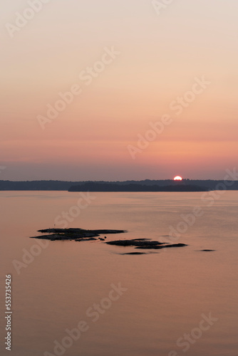View of sunset over sea