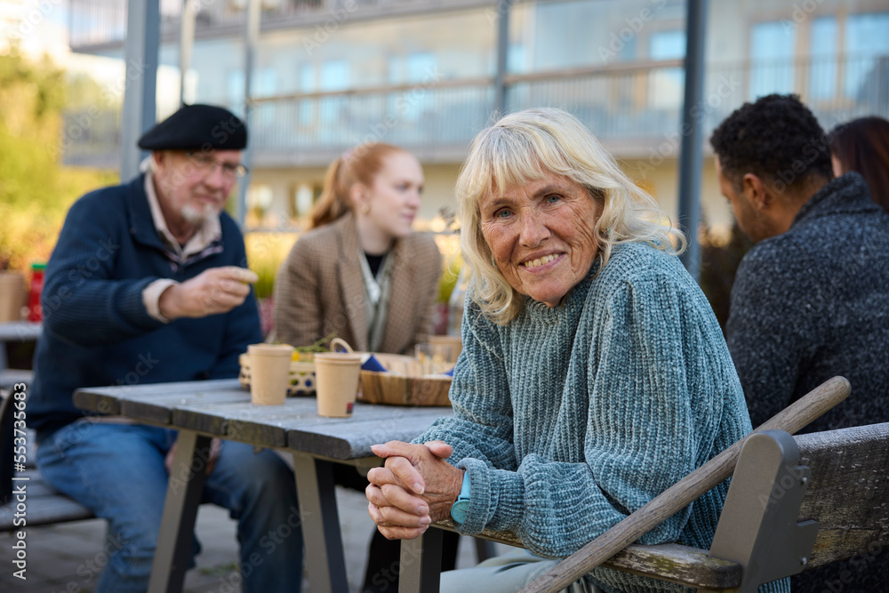 Smiling woman looking at camera Smiling woman looking at camera