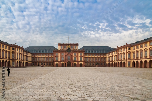 Picturesque view of the central part (Mittelbau) of the famous baroque palace 