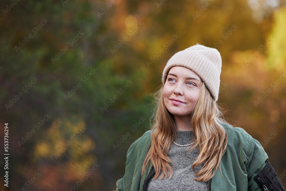 Smiling woman looking away Smiling woman looking away