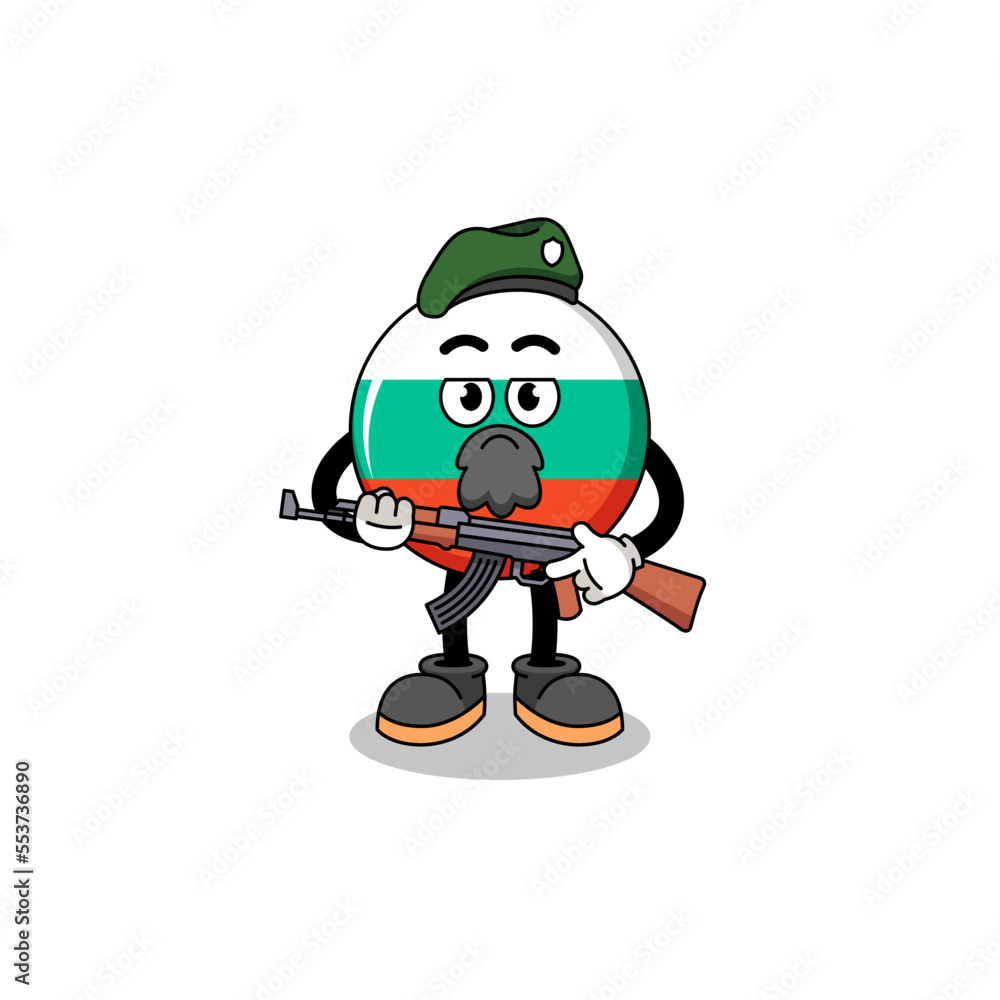 Fototapeta premium Character cartoon of bulgaria flag as a special force