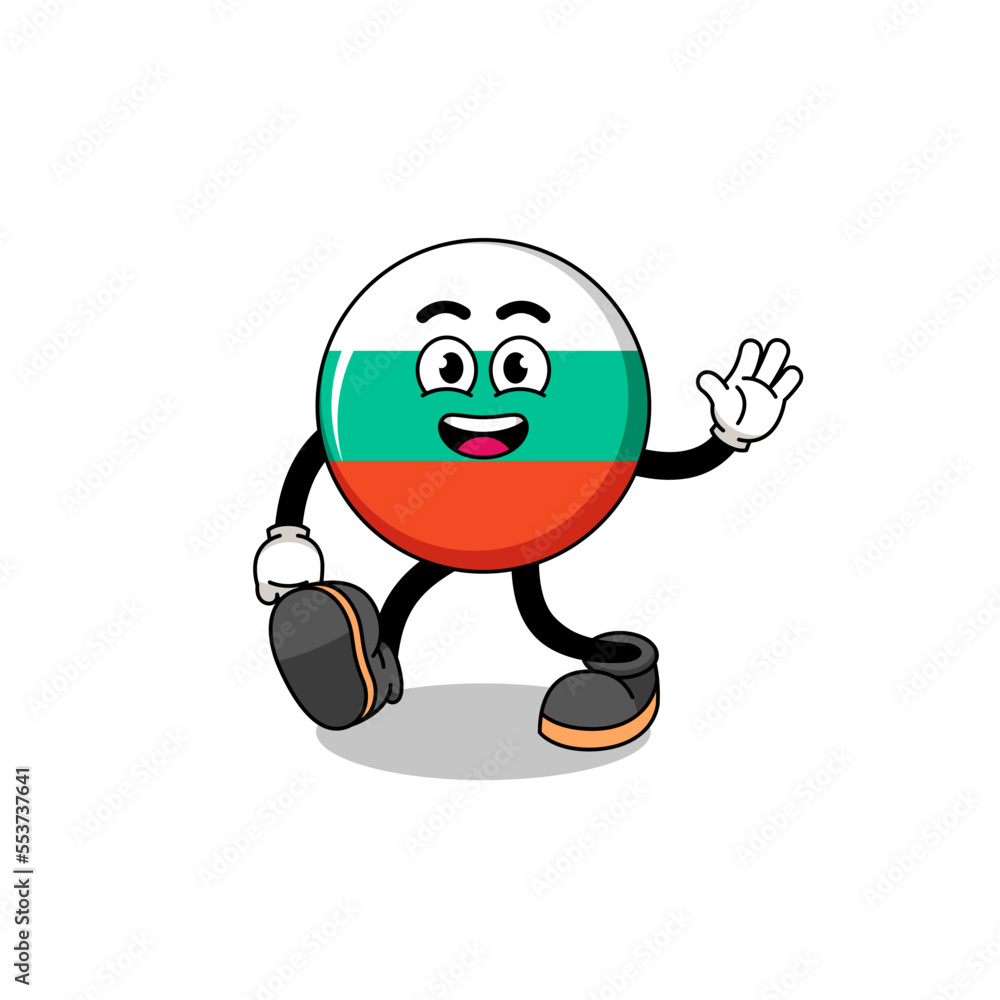 bulgaria flag cartoon walking