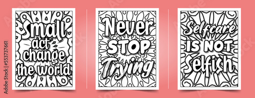 Inspirational quotes adult coloring Book, Motivational quotes adult coloring pages with Positive and Good Vibes
