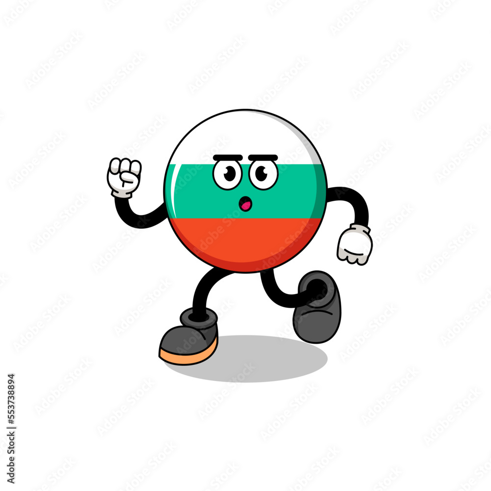 running bulgaria flag mascot illustration running bulgaria flag mascot illustration