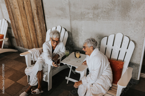 Women relaxing in spa