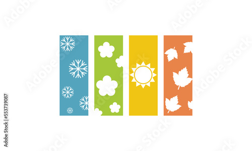 four seasons of the year logo icon concept