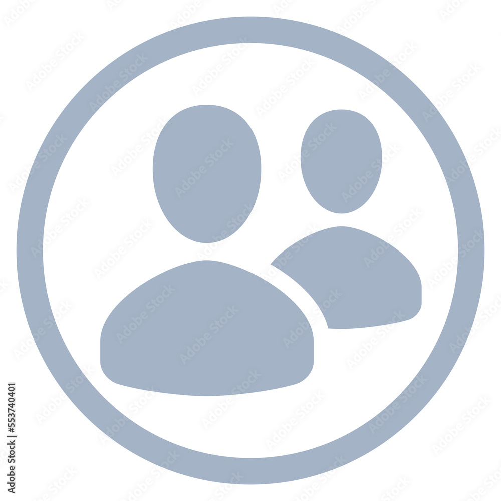 Two people icon, round frame, user illustration. Two people icon, round frame, user illustration.