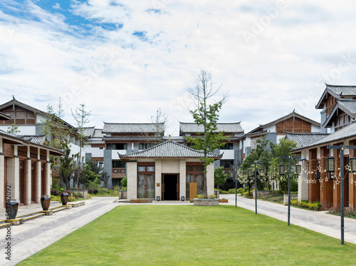 Chinese style house and courtyard © xy