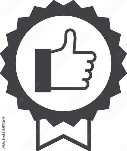 Medal and thumb illustration in minimal style