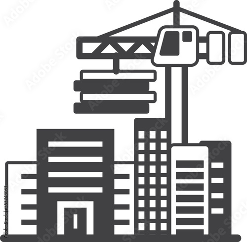 building under construction illustration in minimal style