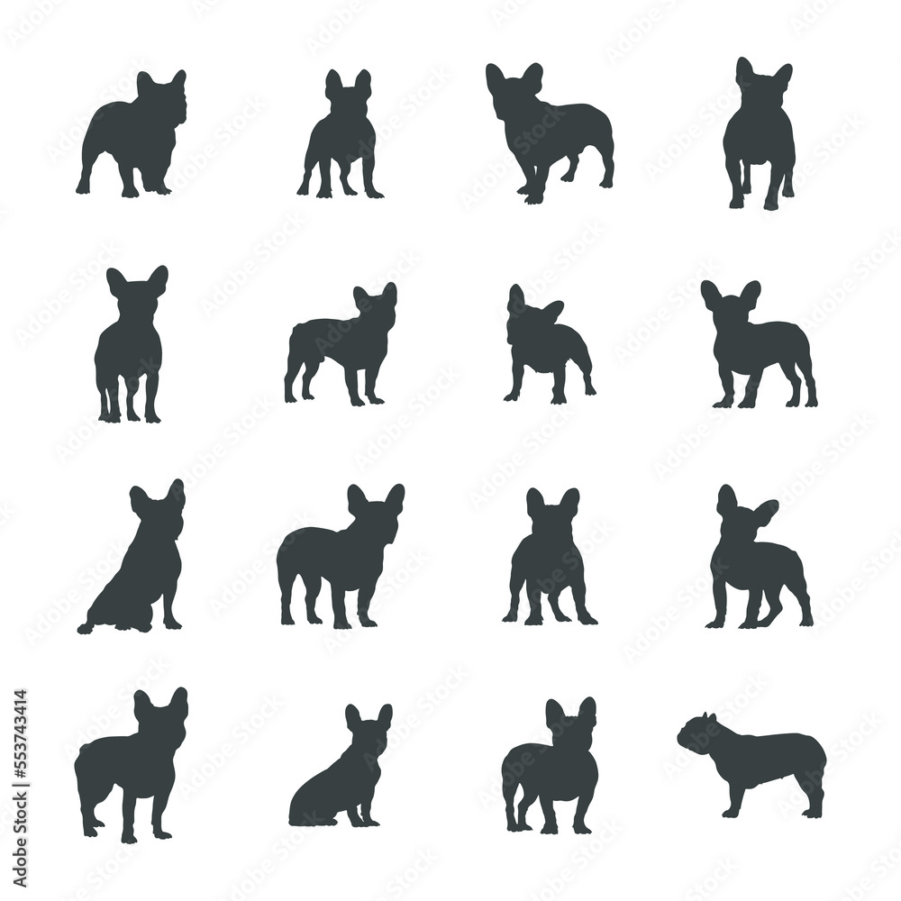 French bulldog silhouettes French bulldog silhouettes