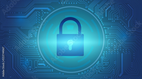 Network information security password lock concept illustration