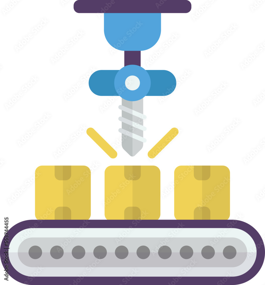 conveyor machinery illustration in minimal style conveyor machinery illustration in minimal style