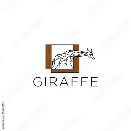 Giraffe logo icon design template flat vecto