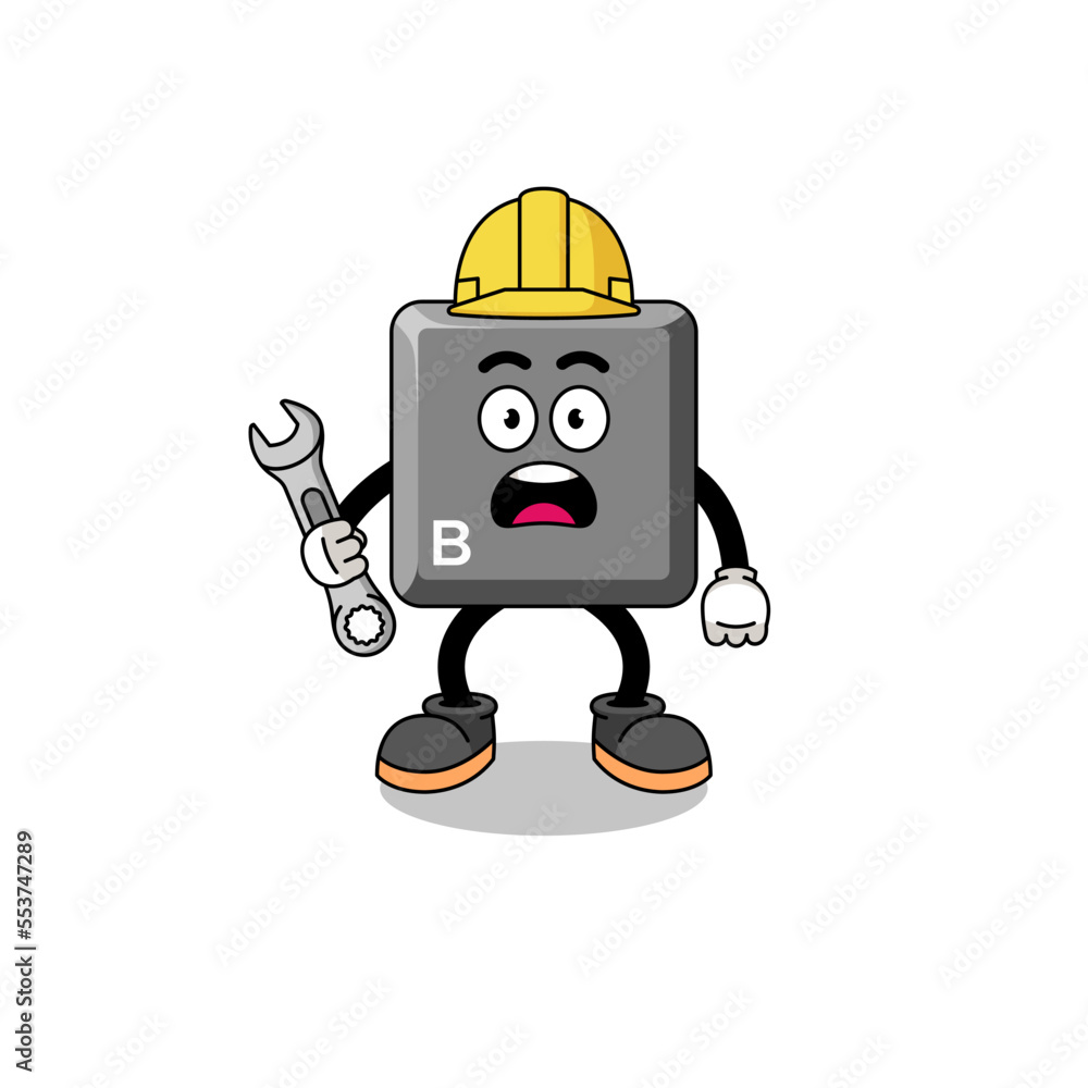 Character Illustration of keyboard B key with 404 error Character Illustration of keyboard B key with 404 error