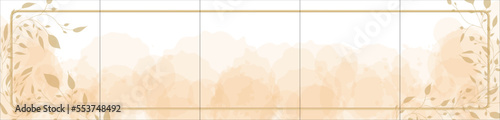 Set of elegant luxury yellow watercolor background for Instagram, Social Media Post, Banner, Microblog, Carousel Template. Watercolor splash and golden frame. 5 vertical sections 4:5. Vector, eps10.