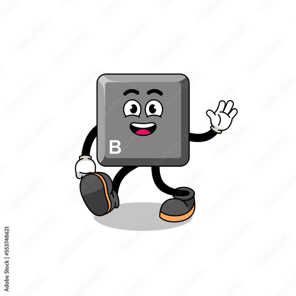 keyboard B key cartoon walking keyboard B key cartoon walking