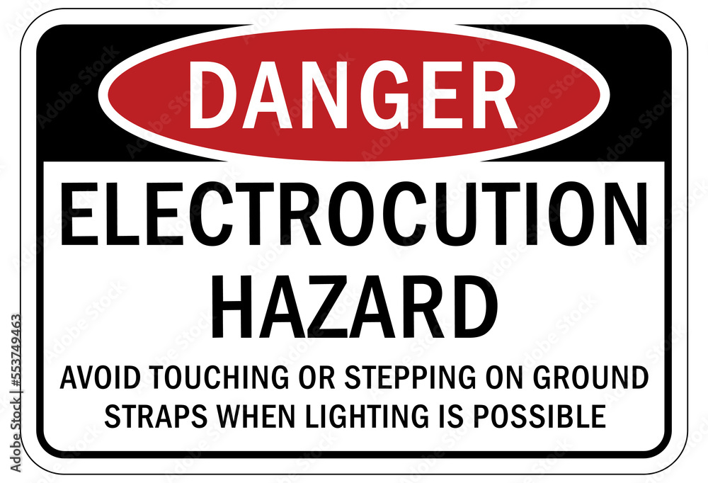 Electrical hazard warning sign and labels electrocution hazard Electrical hazard warning sign and labels electrocution hazard