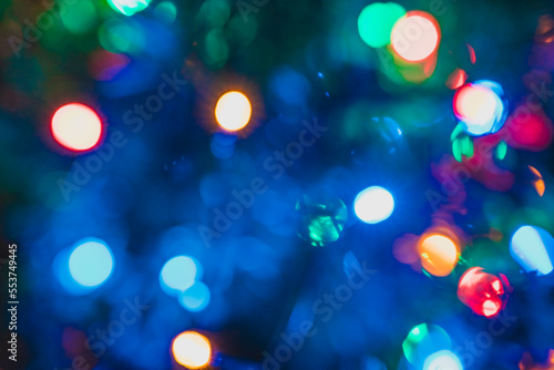 glowing colorful blurred christmas lights