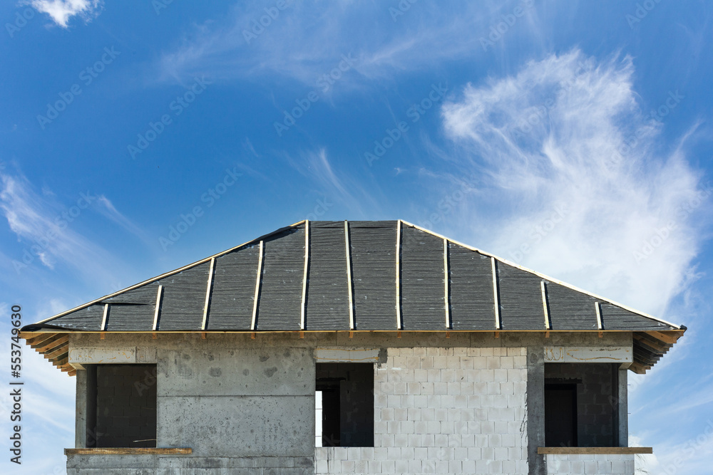 view of house under construction with unfinished roof view of house under construction with unfinished roof