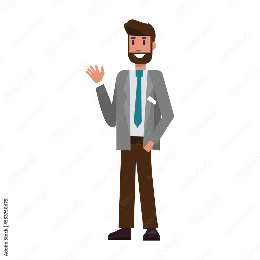 Businessman smile. flat character design illustration Businessman smile. flat character design illustration