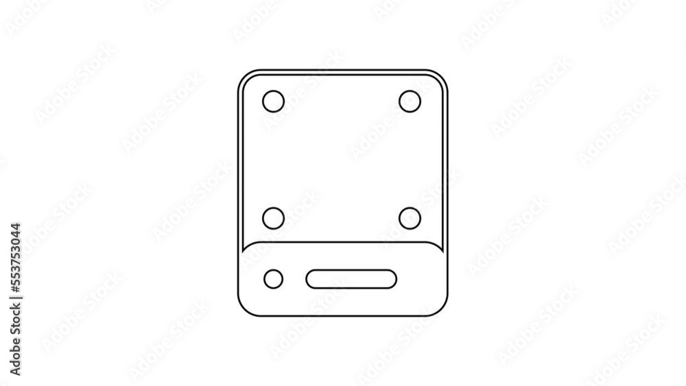 Black line Server, Data, Web Hosting icon isolated on white background. 4K Video motion graphic animation Black line Server, Data, Web Hosting icon isolated on white background. 4K Video motion graphic animation