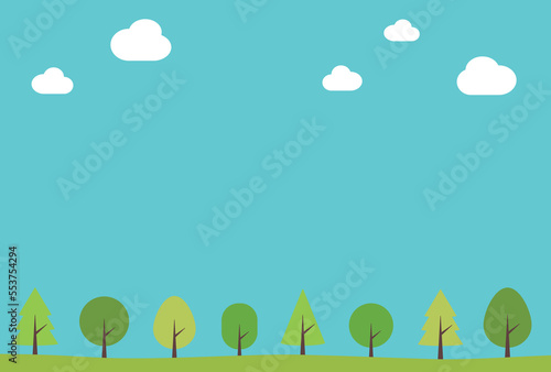 背景イラスト_並木道