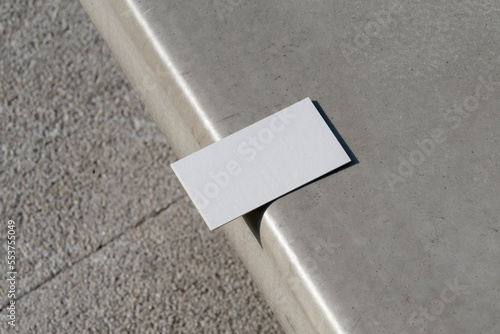 Blank business cards on a concrete background 