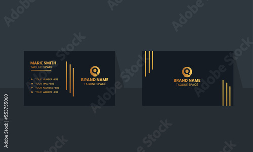 Multipurpose business card layout with black ,corporate business card design, modern business card template.