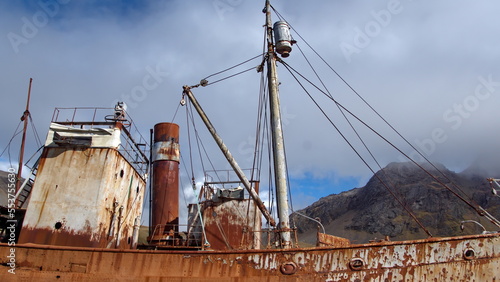 Photos Deck of an old, rusted whaling ship at the old whaling station at Grytviken, Sou