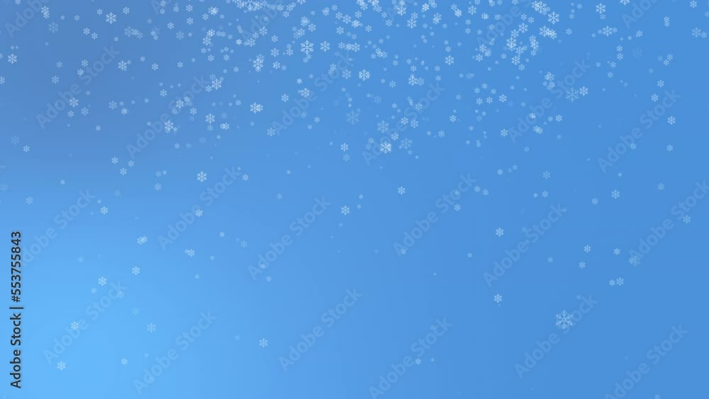 Christmas blue background with snowflakes, snowfall animation seamless looping, winter, holiday, celebration Christmas blue background with snowflakes, snowfall animation seamless looping, winter, holiday, celebration
