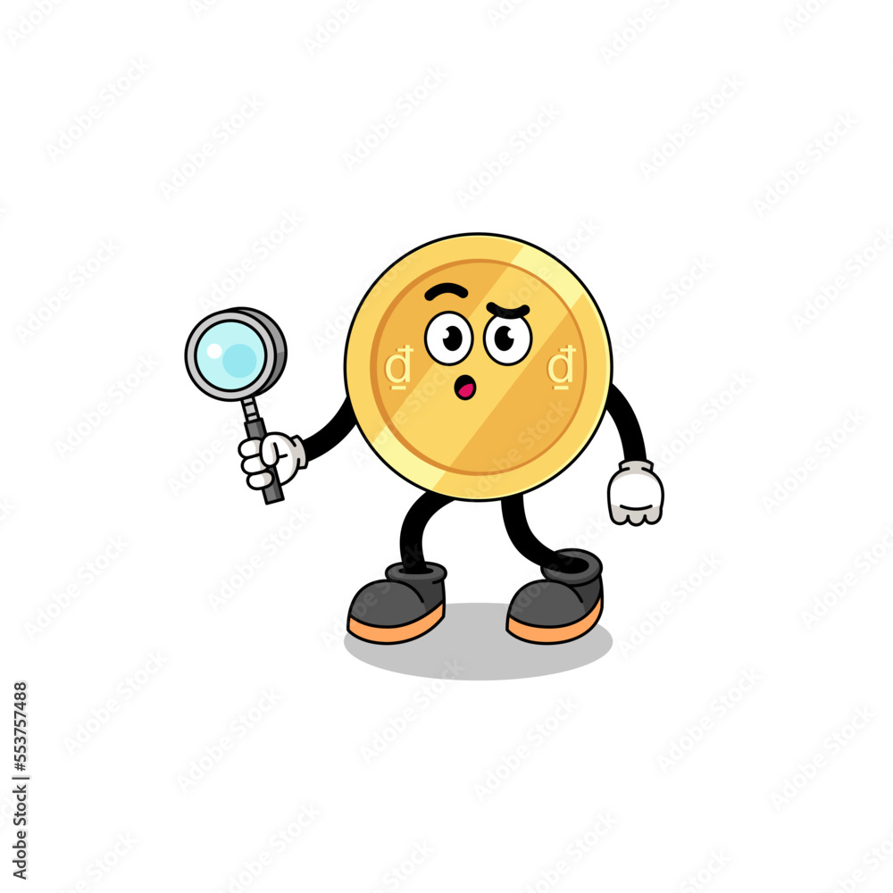 Mascot of vietnamese dong searching Mascot of vietnamese dong searching