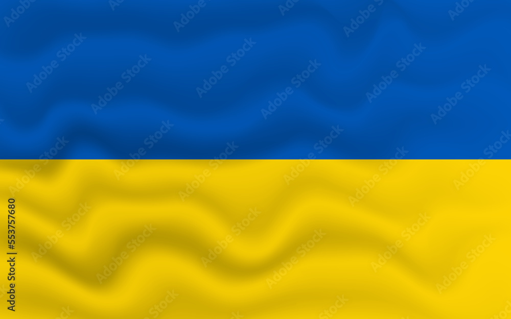 Wavy flag of Ukraine. Flag of Ukraine with a wavy effect. vector illustration Wavy flag of Ukraine. Flag of Ukraine with a wavy effect. vector illustration