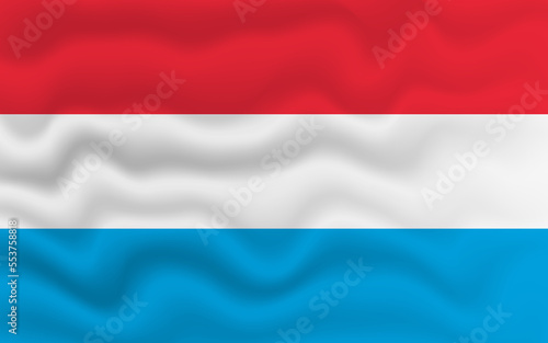 Wavy flag of Luxembourg. Flag of Luxembourg with a wavy effect. vector illustration