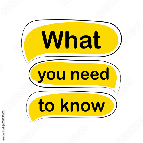 What you need to know. Vector icon