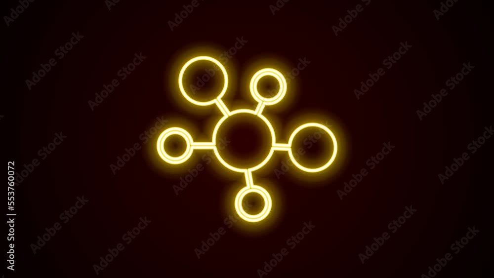 Glowing neon line Mind map infographic icon isolated on black background. 4K Video motion graphic animation Glowing neon line Mind map infographic icon isolated on black background. 4K Video motion graphic animation