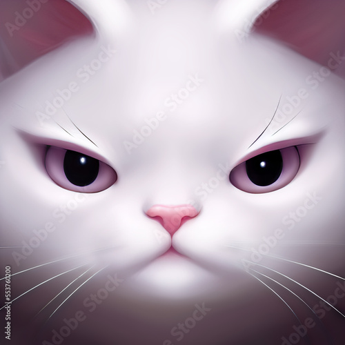 Cat illustration in cartoon style. Generative AI.