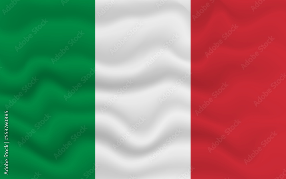Wavy flag of Italy. Flag of Italy with a wavy effect. vector illustration