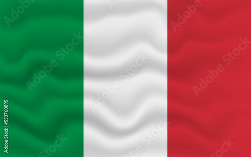 Wavy flag of Italy. Flag of Italy with a wavy effect. vector illustration