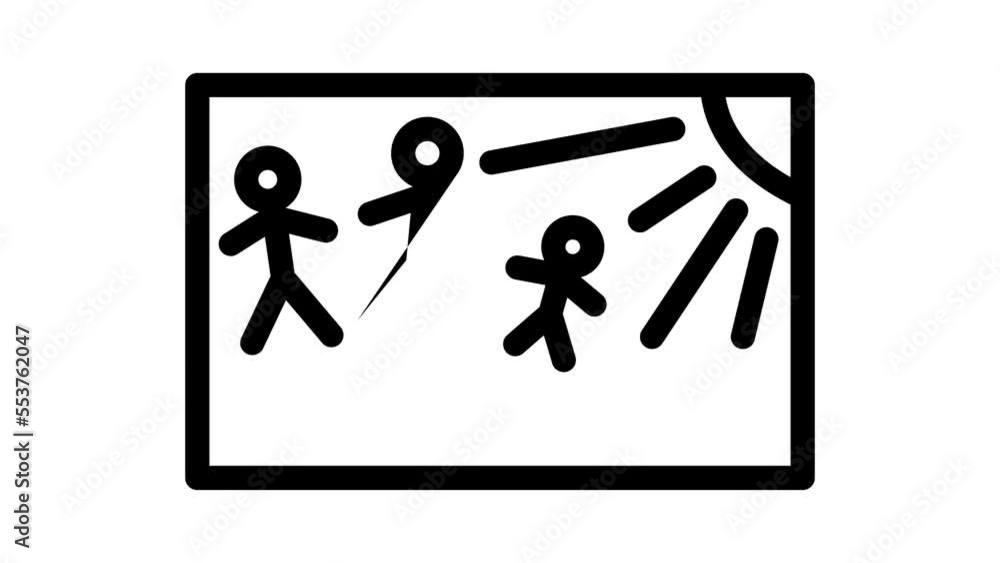 art kid leisure line icon animation art kid leisure line icon animation