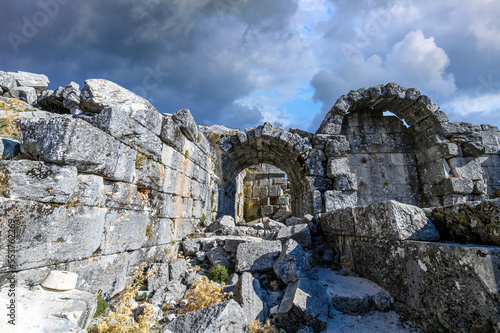 Sagalassos ancient city near Burdur, Turkey. Ruins of the Upper Agora in the roman city. photo