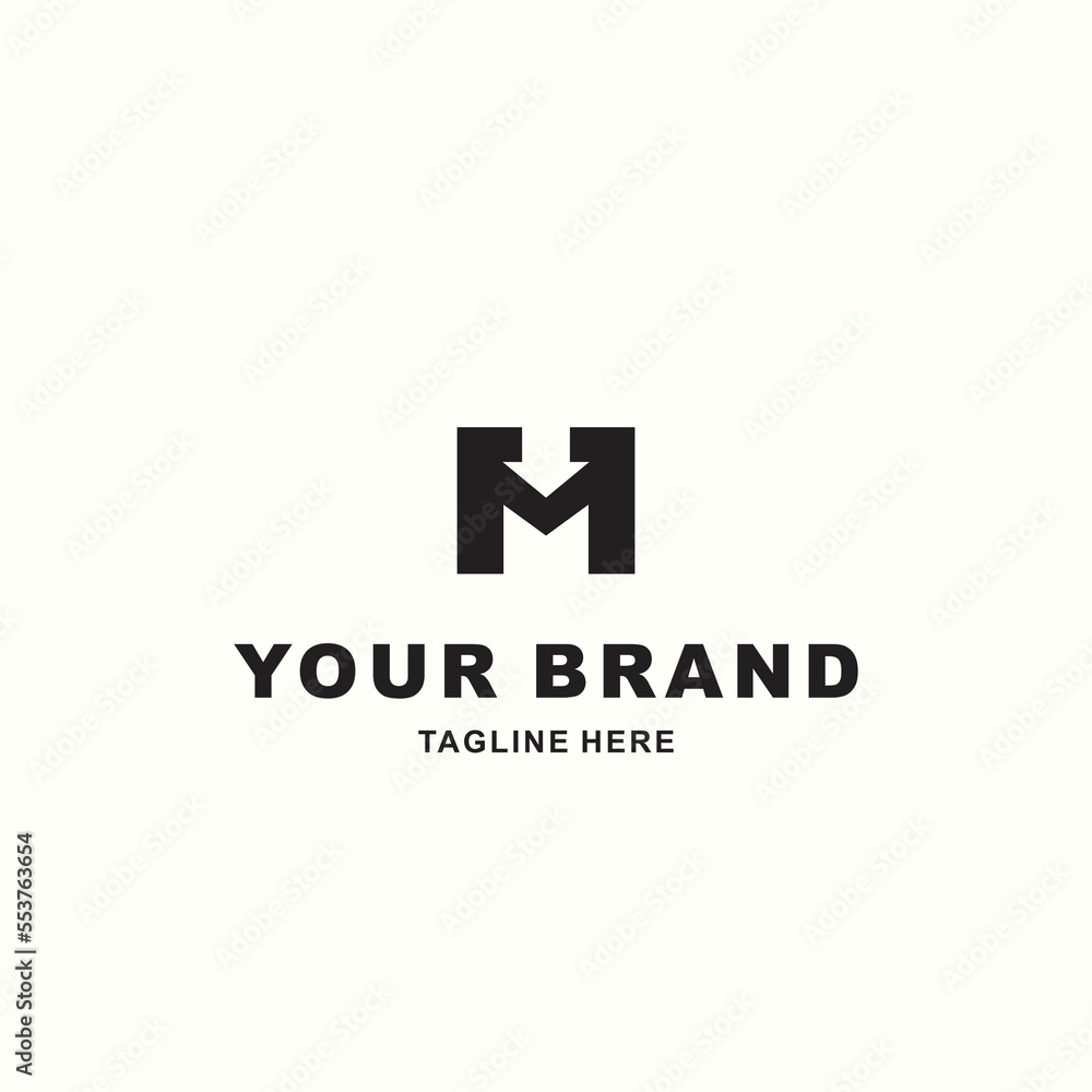 simple logo combined letter M and down arrow simple logo combined letter M and down arrow