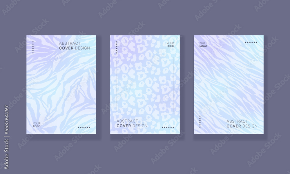 Abstract covers set. Book cover design. Abstract commercial flyer template. Animal print pattern. Creative banner background	