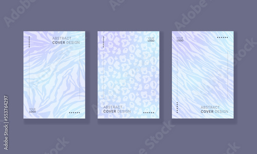Abstract covers set. Book cover design. Abstract commercial flyer template. Animal print pattern. Creative banner background 