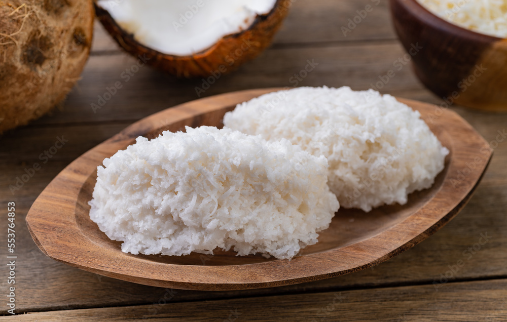 Cocada, traditional latin american coconut candy with grated coconut Cocada, traditional latin american coconut candy with grated coconut