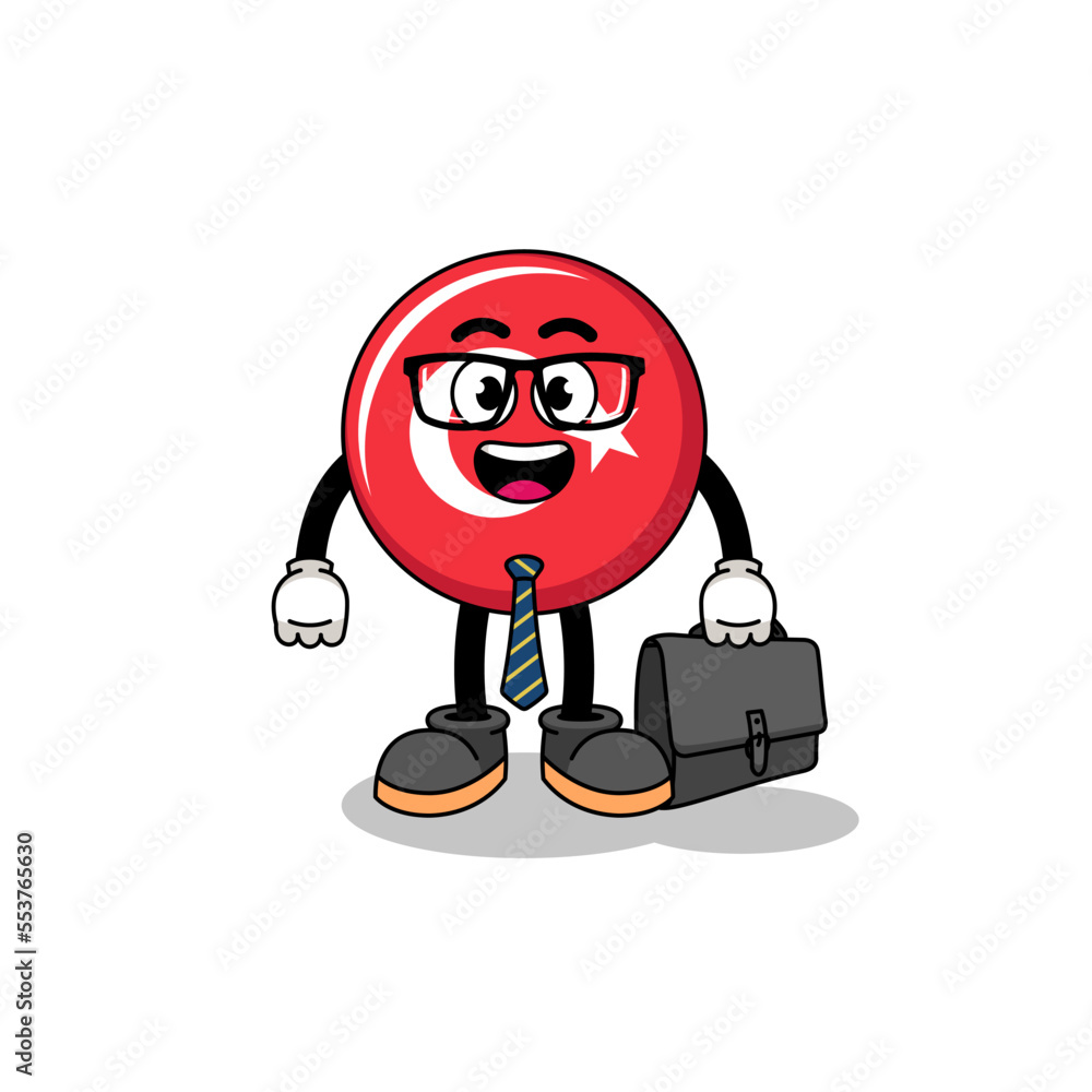 turkey flag mascot as a businessman turkey flag mascot as a businessman