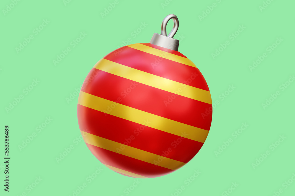 Christmas ball red 3d icon render illustration Christmas ball red 3d icon render illustration