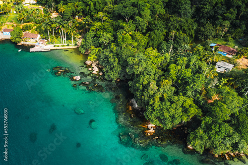 Big island Ilha Grande Abraao beach in Angra dos Reis, Rio de Janeiro, Brazil 